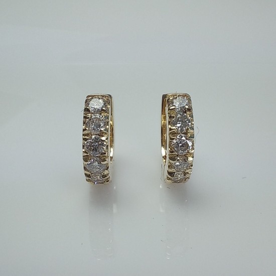 Petite Thick Diamond Huggies, Bold Cartlige Diamond Earrings, Big Diamond Small Hoop Earrings, 14K Tiny Huggie Hoops, Chunky Diamond Huggies