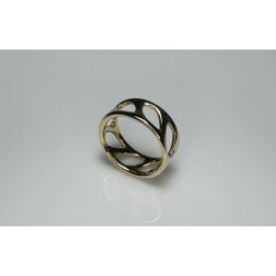 14K Solid Gold Unique Band, Wide Gold Ring, Fashion Gold Band, Open Gold Ring, Gold Statement Ring