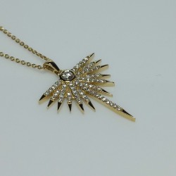 Starburst Diamond Necklace, 14K-18K Celestial Diamond Pendant, Spike Pave Diamond Necklace, Celestial Diamond Jewelry