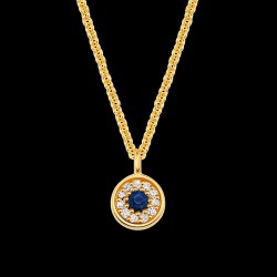 Dianity evil eye necklace, 14K Gold evil eye, Lucky eye pendant, Devil eye necklace, Gold lucky eye, Blue eye necklace