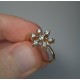 Snowflake Diamond Ring, 14K-18K Floral Diamond Ring, Bezel Set Diamond Ring, Flower Diamond Band