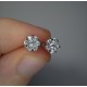 Cluster Diamond Earrings, Pave Diamond Flower Studs, 14K-18K Coronet Diamond Stud, Pave Diamond Studs, Engagement Studs, Wedding Diamond Set