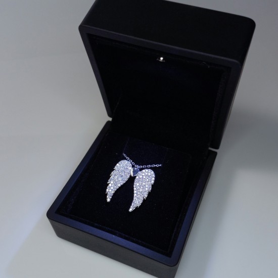 Diamond Angel Wings, 1.00ct Big Angel Wing Pendant, Unique Diamond Wing, Diamond Gift Necklace, Wing Pendant, Genuine Diamonds Pave Wing