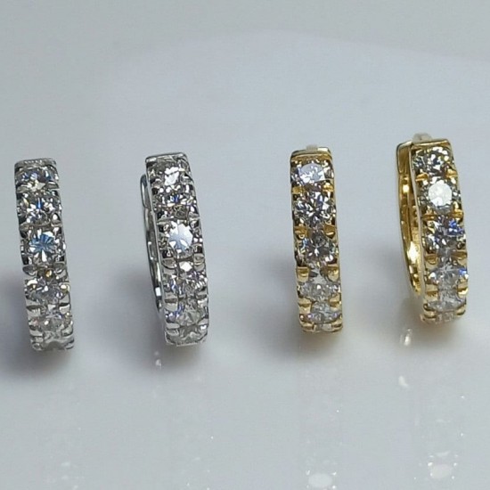 Thicker Diamond Huggies, Bold 0.85ct VS Diamond Earrings, Big Diamond Hoop Earrings, 14K Huggie Hoops, 18K Chunky Diamond Huggies