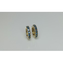 Blue Diamond Thick Huggies, 14K-18K Bold Diamond Earrings, Fancy Intense Blue Diamond Huggie Hoops, Chunky Big Genuine Diamond Huggies