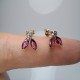 14K-18K Fly Diamond Studs, Marquise Fly Earrings, Bezel Diamond Stud, Rhodalite Marquise Studs, Colored Gemstone Stud Earrings