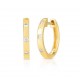 Bezel Diamond Huggie Earrings, Three Diamond Hoops, Inlay Diamond Hoops, 14K Solid Gold Hoops, Genuine Diamond Hoops