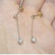 Diamond Drop Earrings, Dangle Drop Earrings, Multi Diamond Earrings, 14K Chain Earrings, Diamond Drop Chain