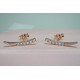 14K Diamond Row Earrings, Diamond Line Studs, Curved Line Diamond Earrings, Diamond Ear Climber Earrings