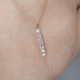 14K Vertical Diamond Necklace, Vertical Pave Diamond Pendant, Minimal Diamond Bar Necklace, Diamond Line Charm, Dangling Diamond Bar Pendant