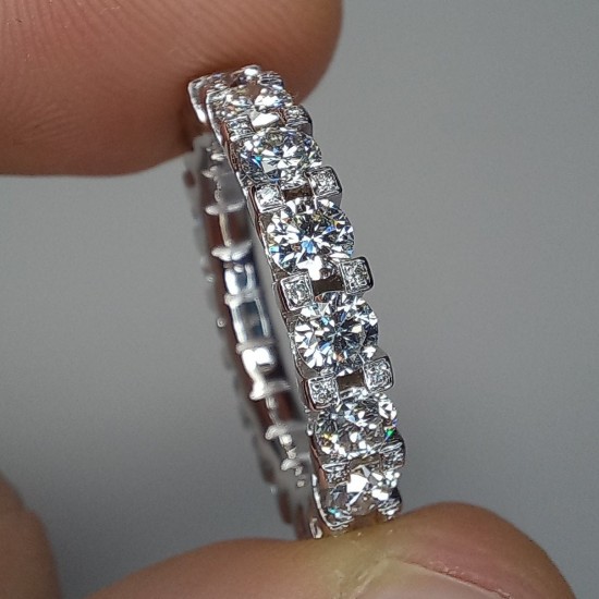 Big Diamond Eternity Band, 14K-18K Eternity Wedding Ring, 3.00ct 3.5mm Diamonds Eternity Ring, Genuine Diamond Eternity Band