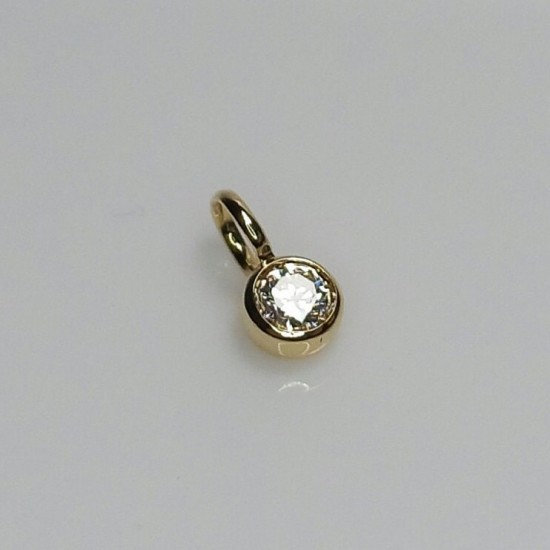 0.12ct VS clarity Diamond Charm, Tiny Diamond Pendant, 4mm Genuine Diamond Charm, Dainty Diamond Charm, Bezel Diamond